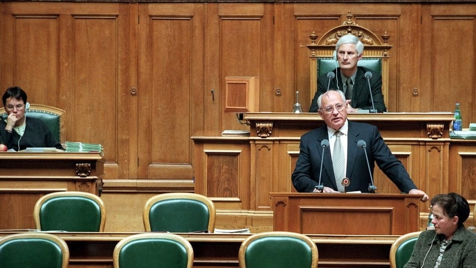 Im Jahr 2000 sprach Michail Gorbatschow im Schweizer Parlament.