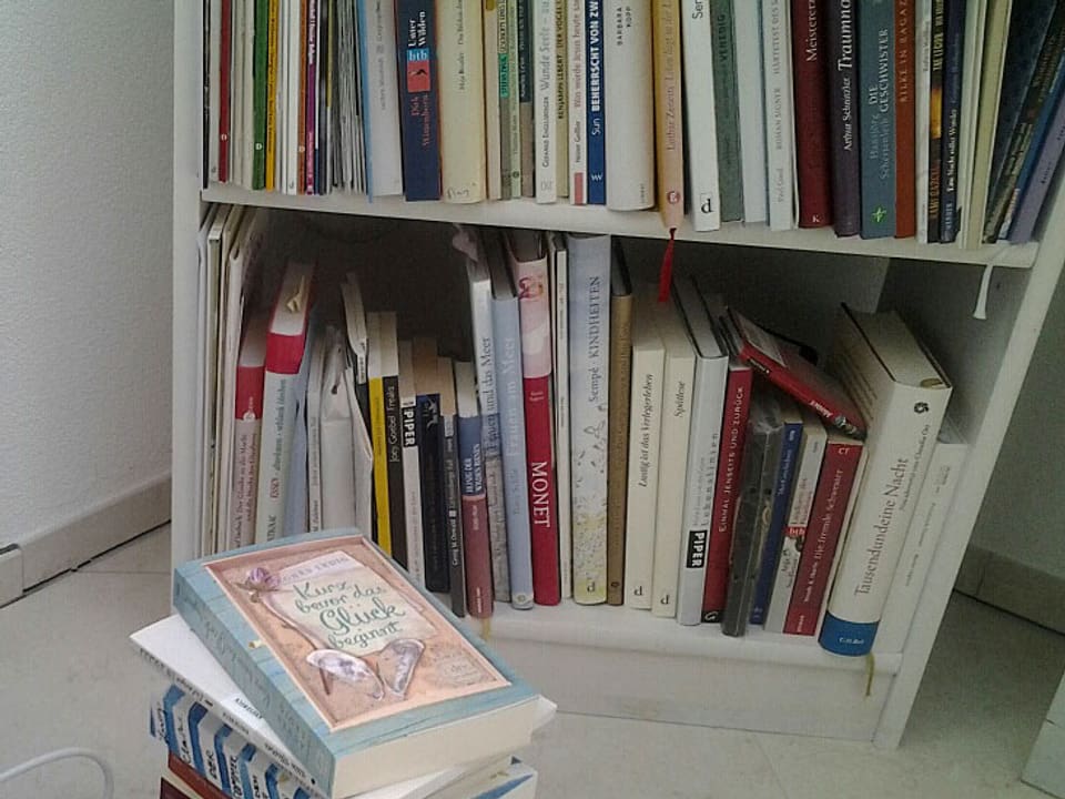 Büchergestell in der Ecke.