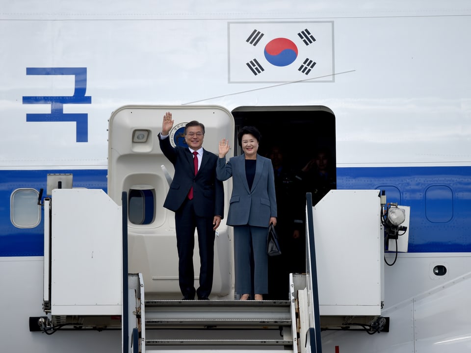 .  Moon Jae-in, Präsident Südkorea, Ehefrau Kim Jeong-suk