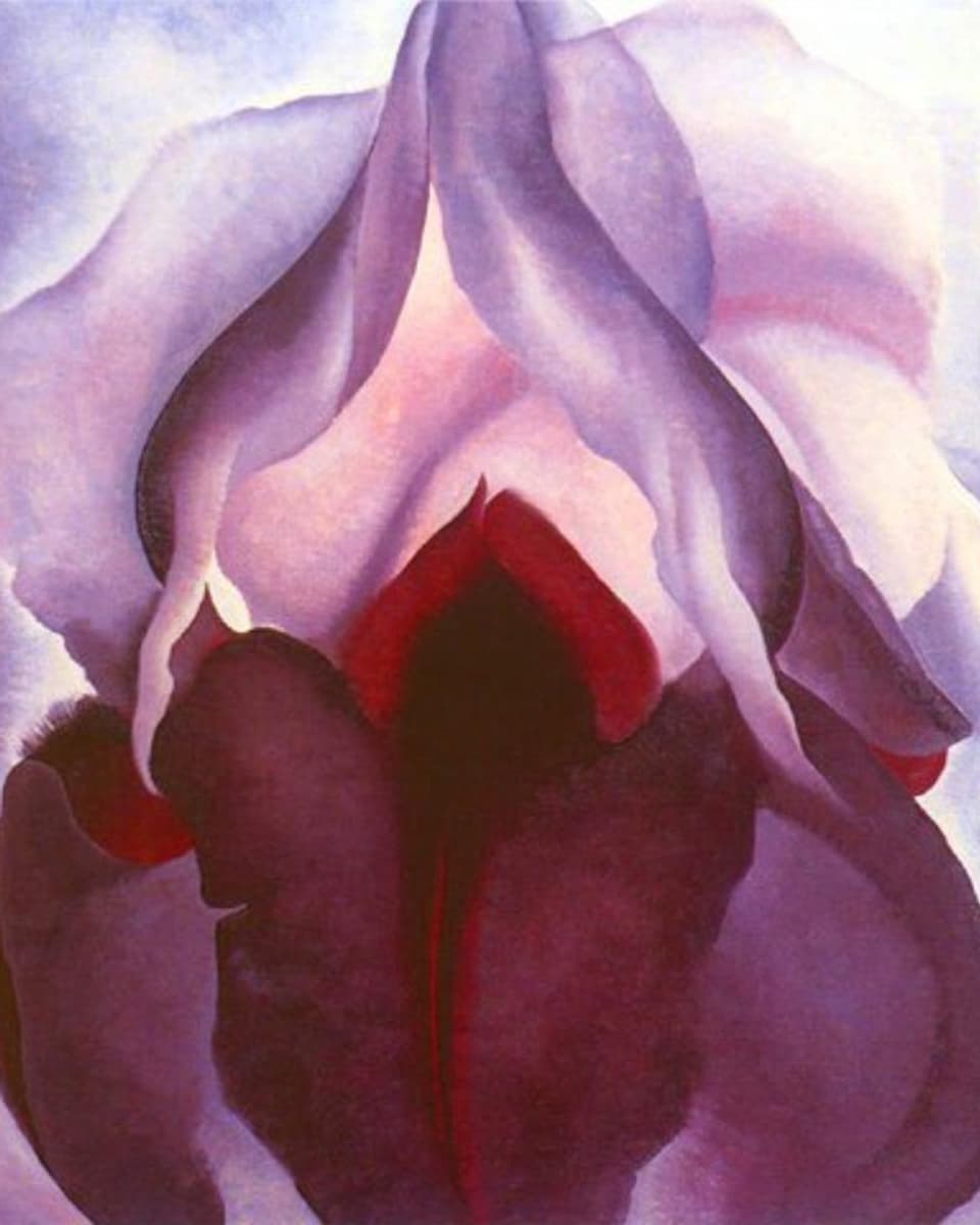 Ein Gemälde der US-Malerin Georgia O'Keeffe, das eine Blume zeigt.
