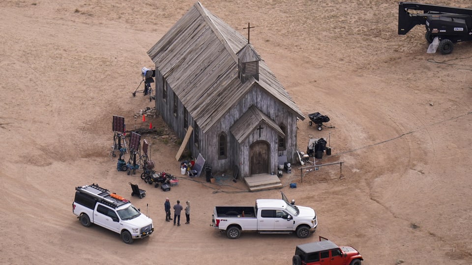 Das Set auf der Ranch in Santa Fe im Oktober 2021.
