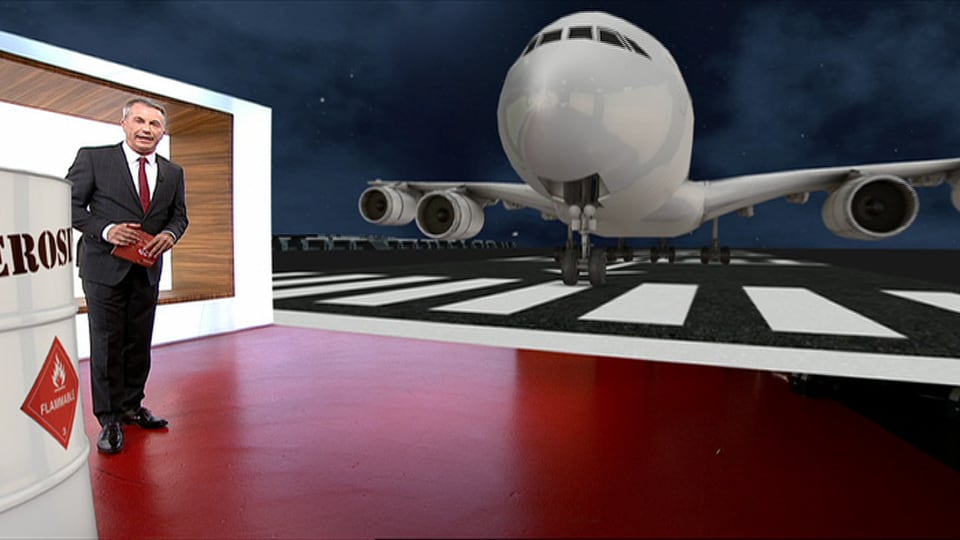 Virtuelles Flugzeug mit Reto Lipp im Studio.