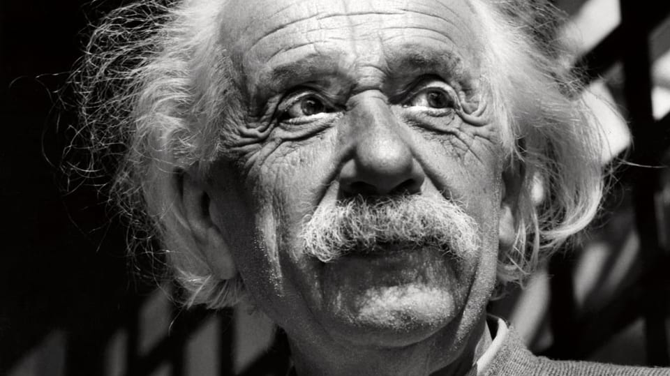 Gesicht Albert Einstein.
