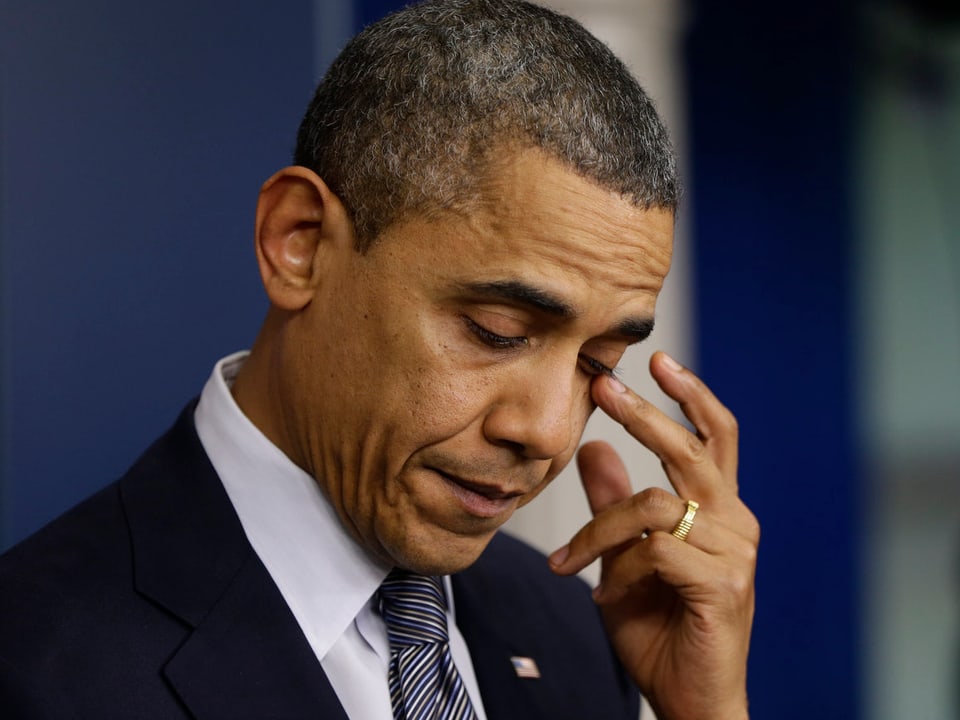 US-Präsident Barack Obama, weinend