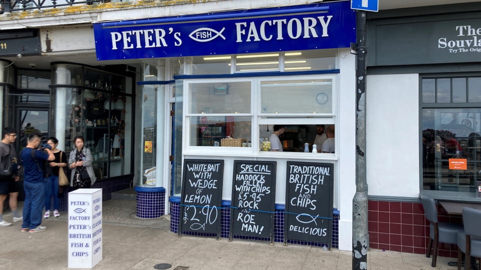 Fish and chips stall in Margate.