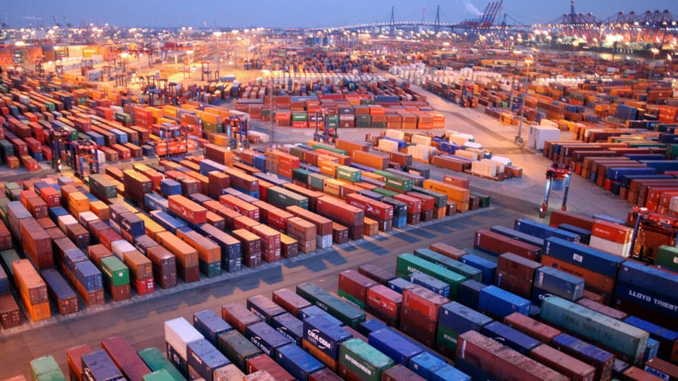 Container-Hafen in Hamburg.