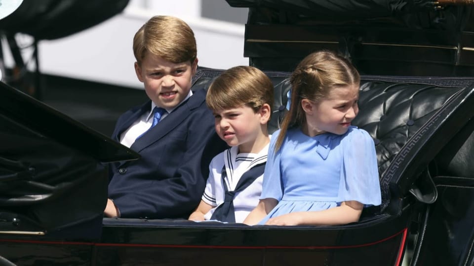 Prinz George (links), Prinz Louis und Prinzessin Charlotte.