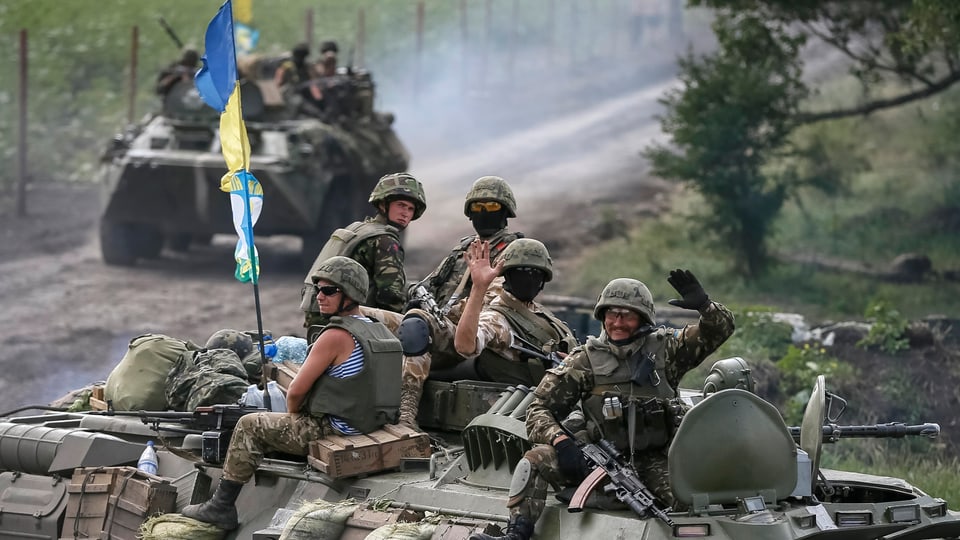 Ukrainische Truppen nahe Slavianks am 