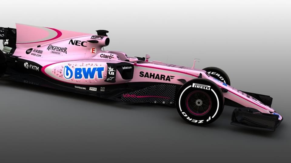 Der pinkfarbene VJM10 von Force India.