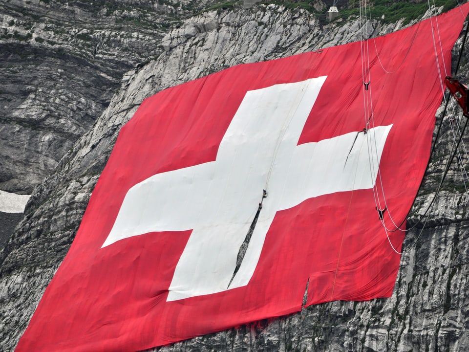 Schweizer Fahne am Säntis.