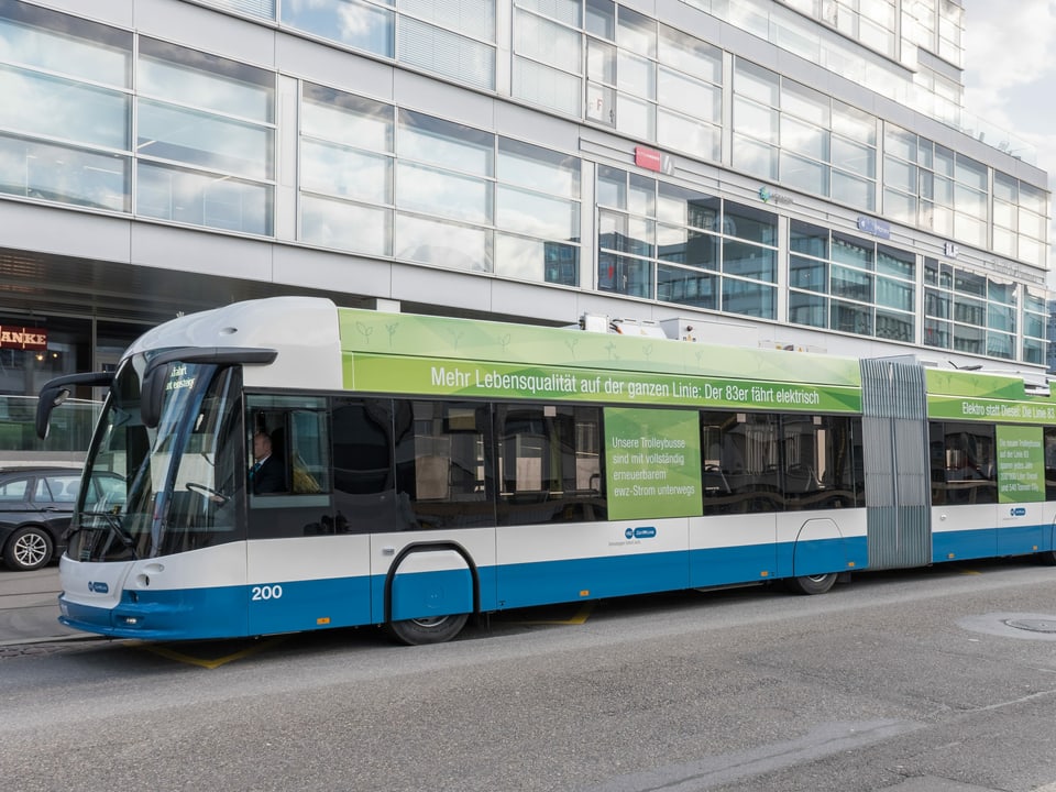 Der neuste Batterie-Trolleybus der Stadt Zürich.
