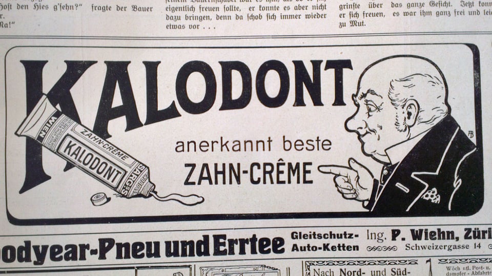 Inserat aus Schweizer Illustrierten: Kalodont als anerkannt beste Zahn-Crème