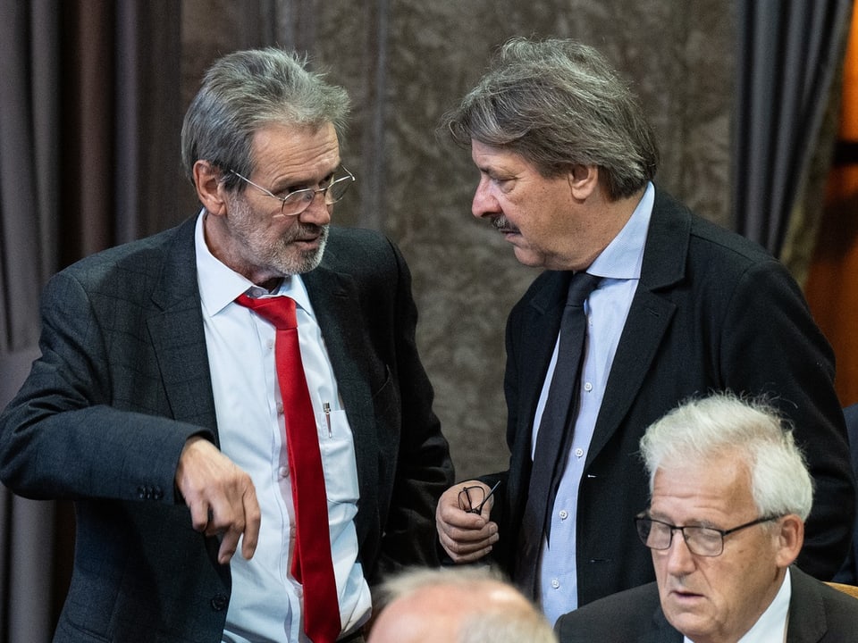 Roberto Zanetti (links), Paul Rechsteiner (Mitte, bereits Ende 2022 zurückgetreten) und Hans Stöckli (rechts unten) 