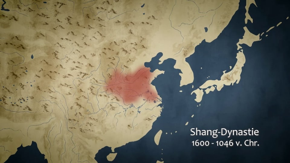 Ausbreitung der Shang-Dynastie auf einer Karte dargestellt