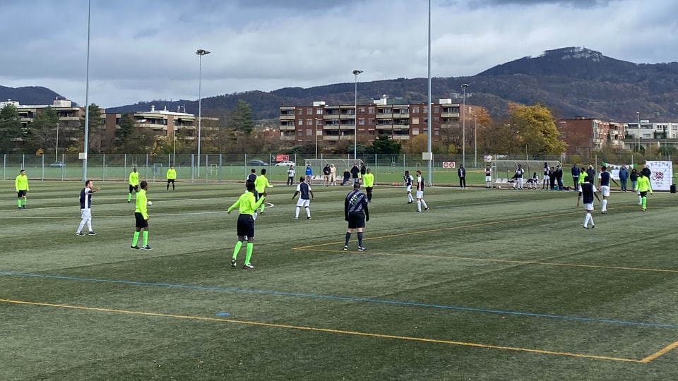 Fusspallspieler bei einem Match