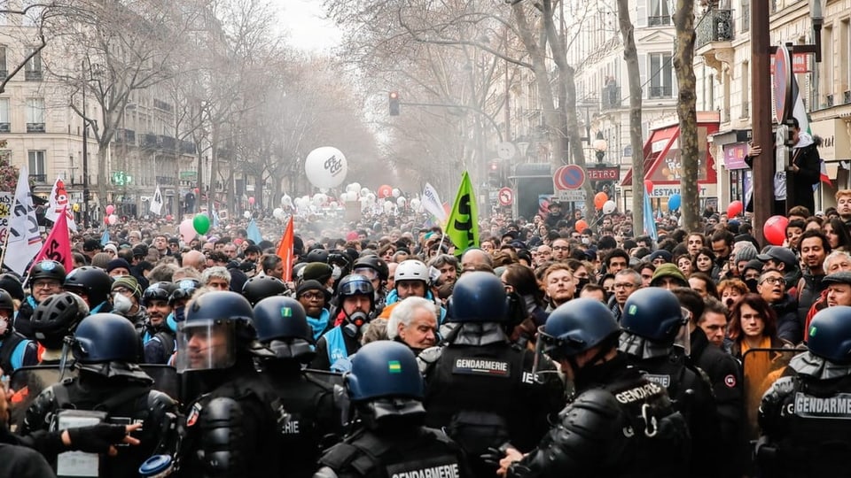 Demonstration auf den Strassen Frankreichs