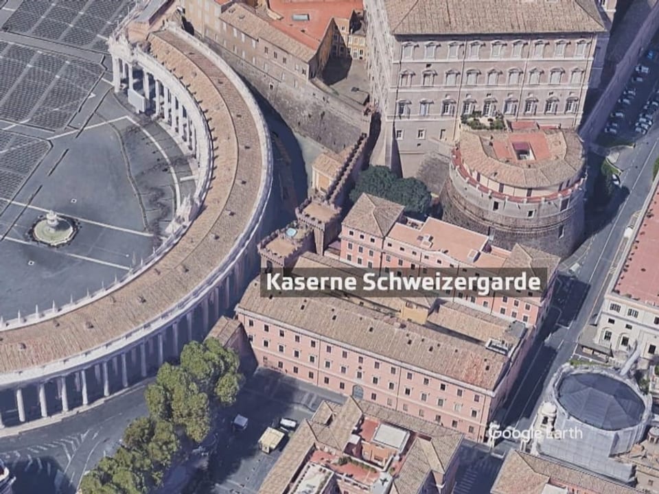 Bild aus der Luft: Die Gebäude der alten Kaserne aus der Vogelperspektive.