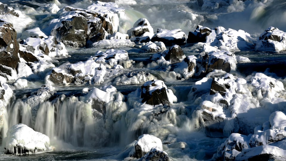 Die Wasserfälle des Potomac River am 20. Februar 2015.