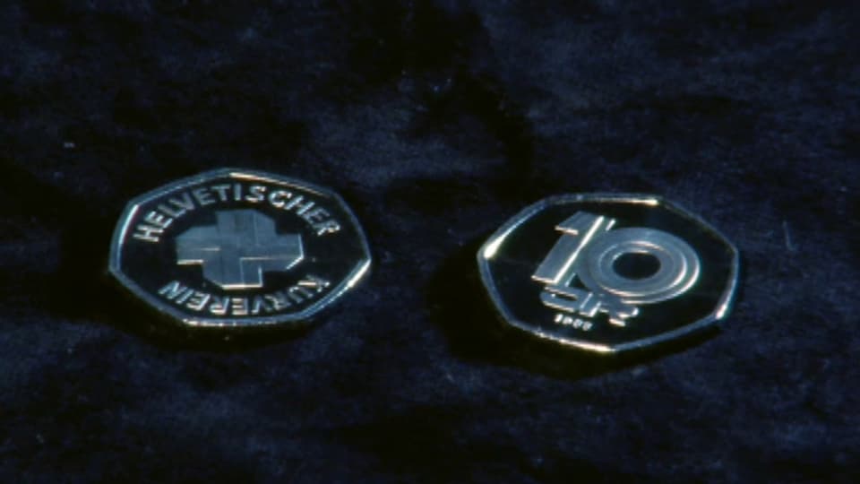 10-Franken-Münze mit Werbung für UNO-Beitritt (1. April 1985)