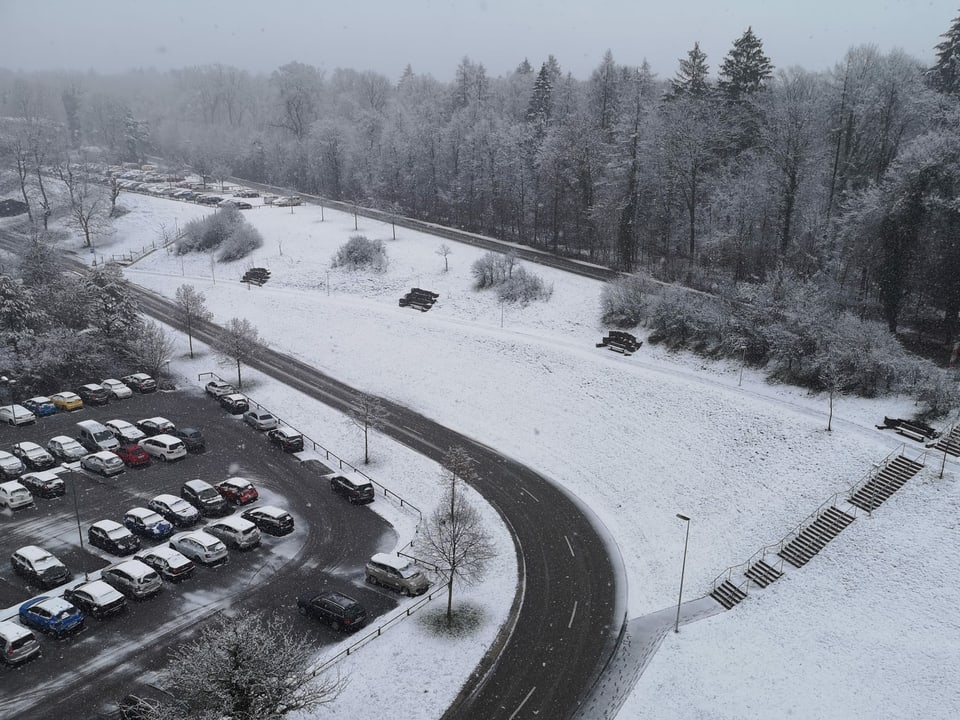 Rheinfelden/AG, 280 m ü. M. Etwas Schnee in Rheinfelden.