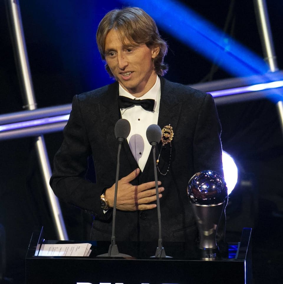 Modric bei der Preisübergabe von «The Best».
