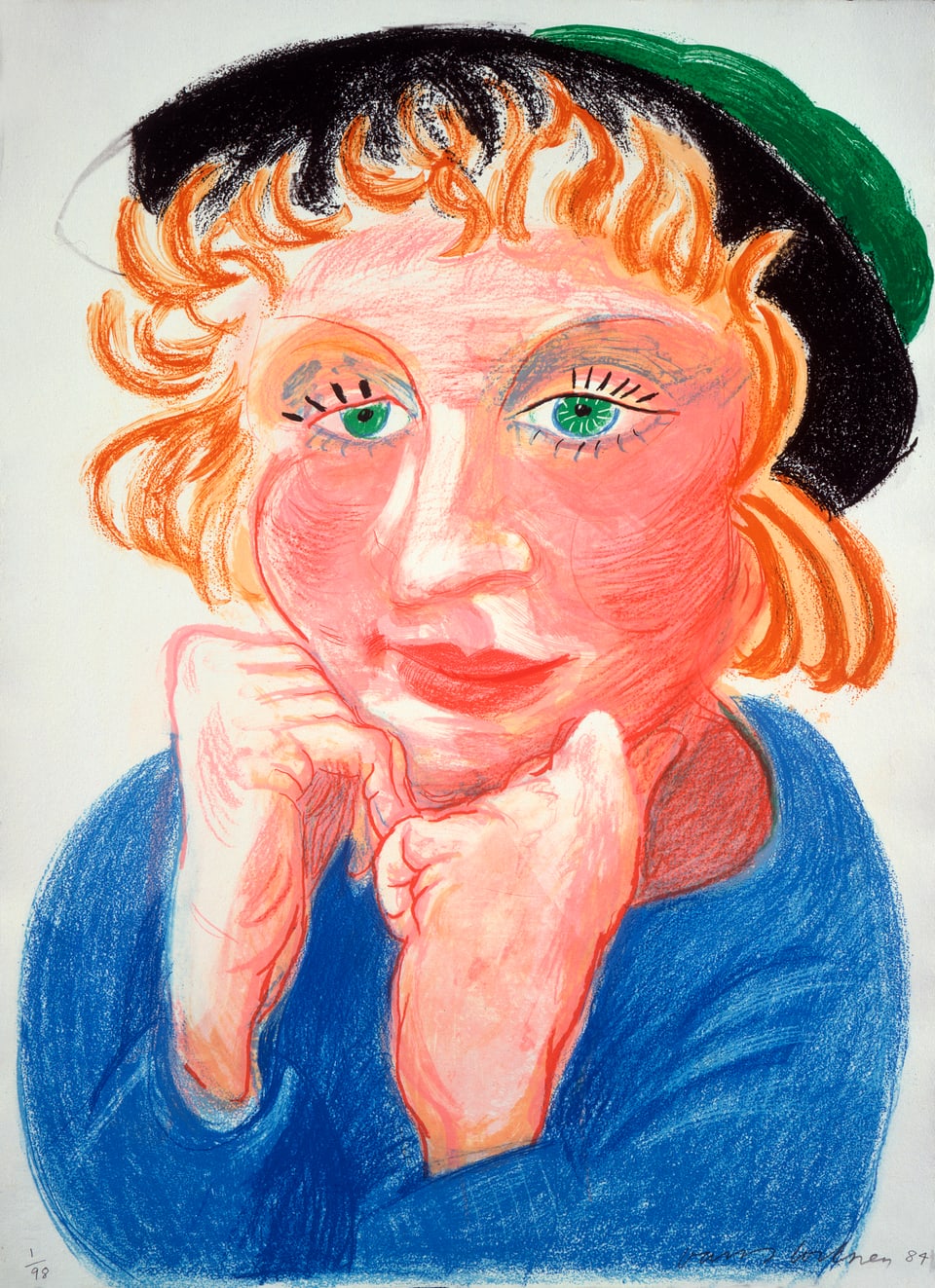 Bild einer rothaarigen Frau mit grünem Hut