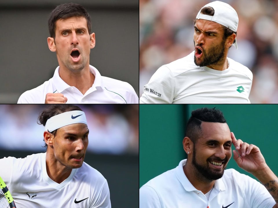 Wer macht 2022 das Rennen auf dem «heiligen Rasen»? Novak Djokovic, Matteo Berrettini, Rafael Nadal, Nick Kyrgios