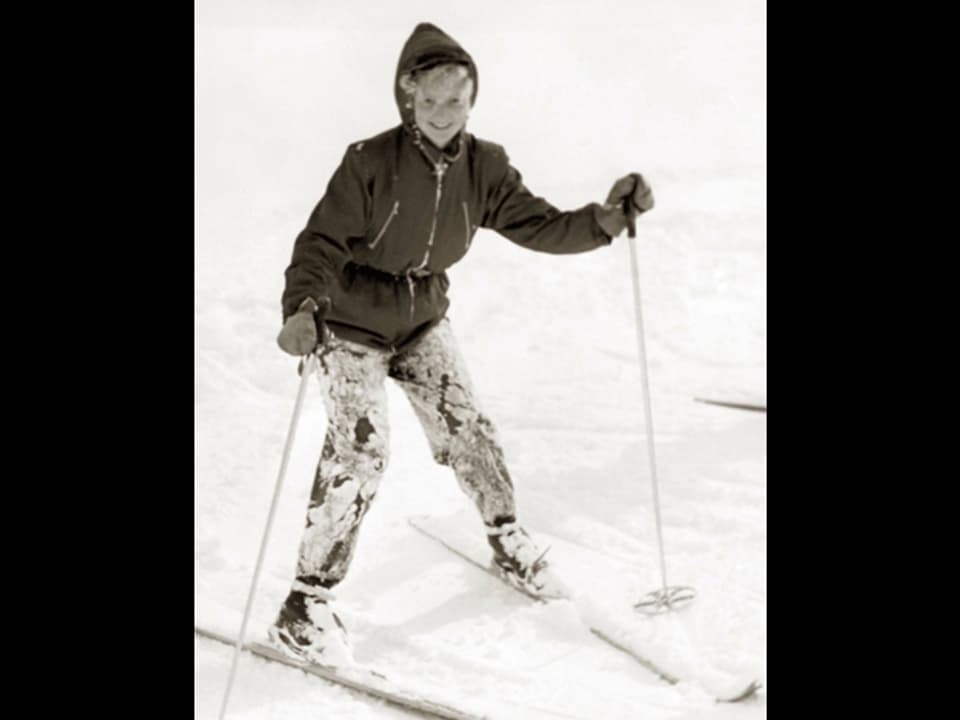 Greti anno 1951 auf Ski