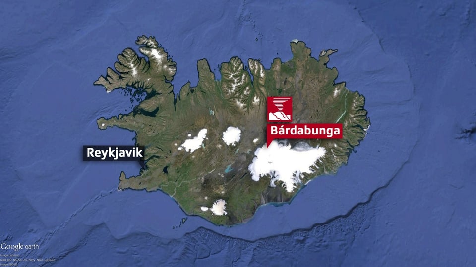 Karte von Island. (google earth)