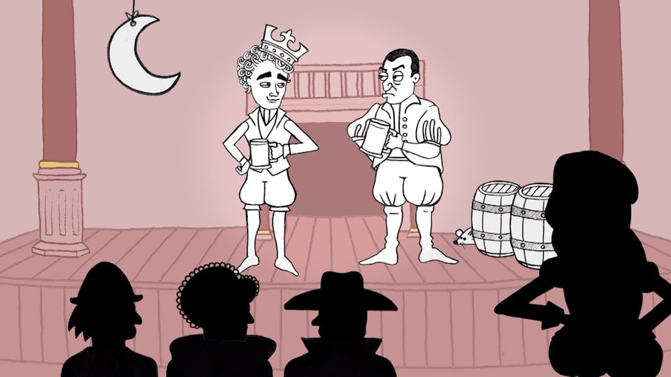 «I'll send him packing» Ausschnitt aus einem Theaterstück animiert.