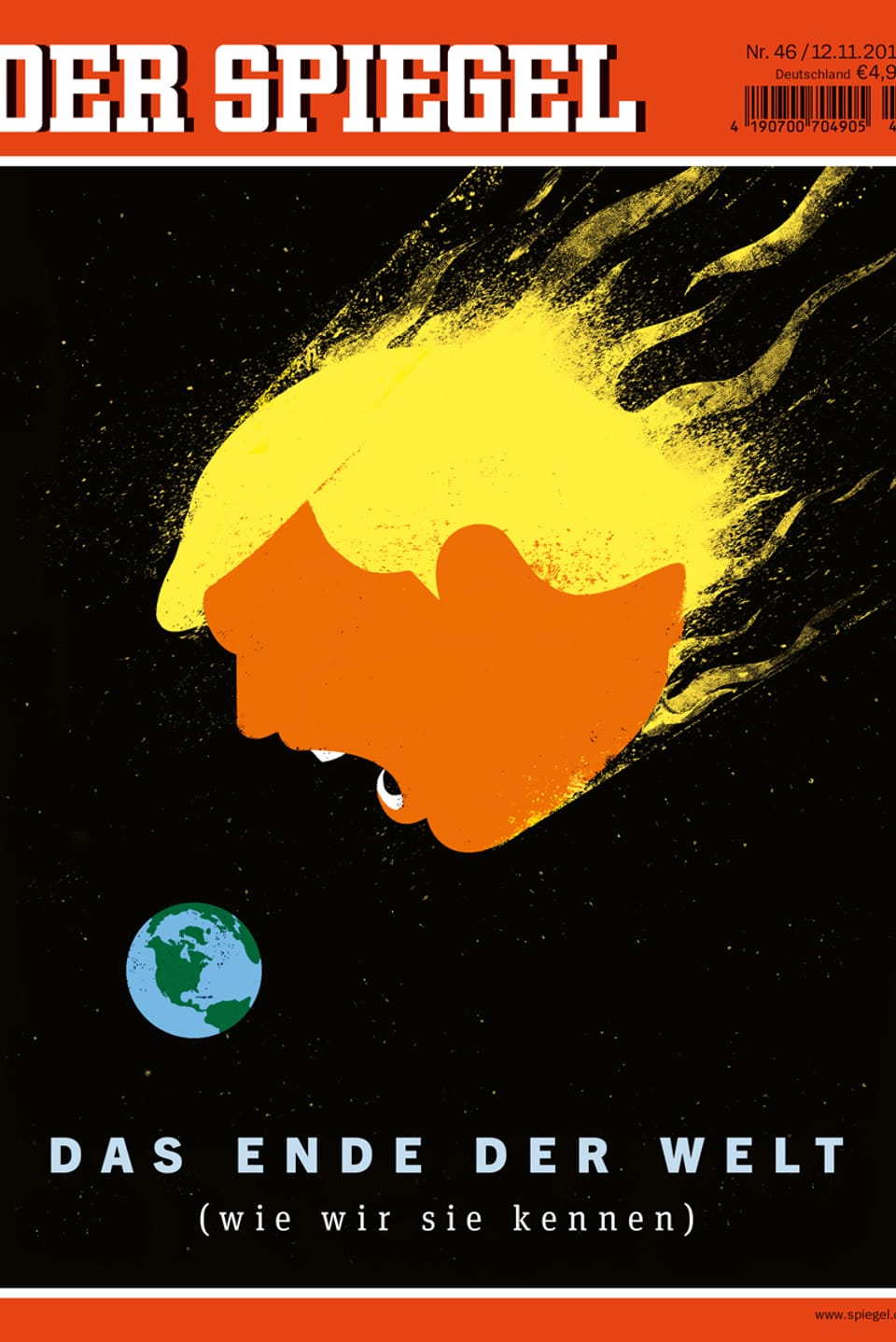Fiktion: Donald Trup schluckt die Erde. 