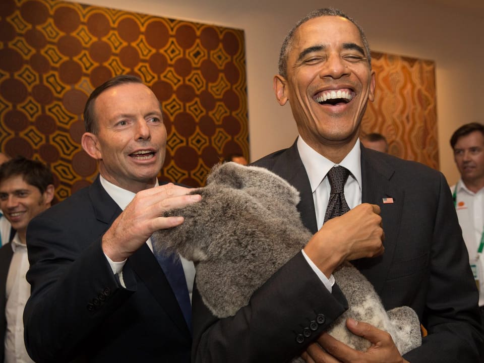 Barack Obama mit Koala