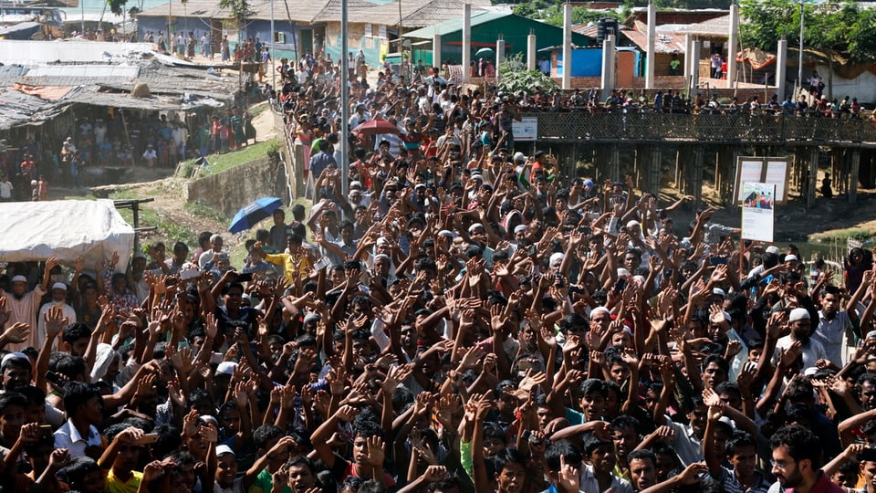 Demonstrierende Rohingya
