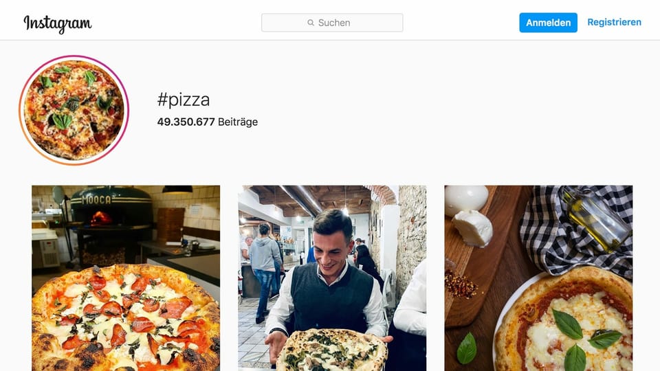Pizza auf Instagram