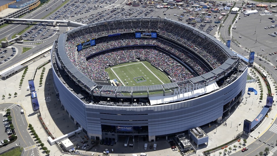 Luftaufnahme des MetLife Football Stadions in New Jersey.