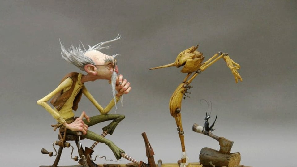 Holzpuppe und alter Mann, Animation