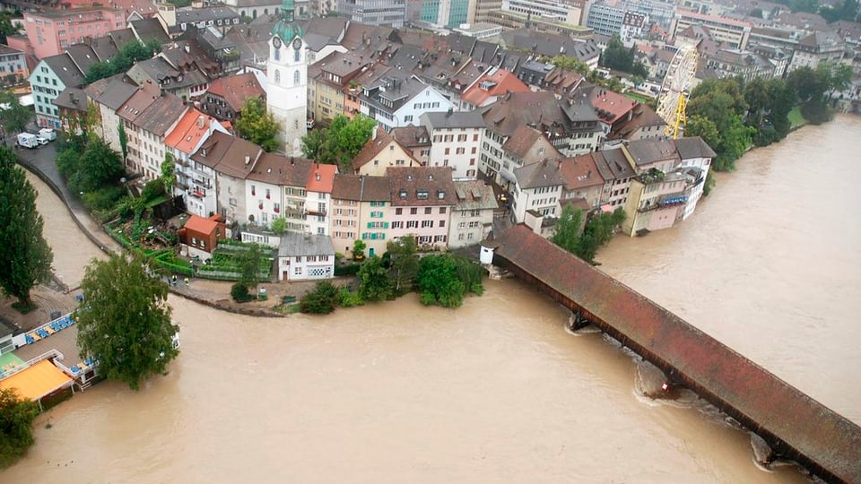 Auch die Stadt Olten soll dank des neuen Projektes in Zukunft besser vor Aare-Hochwasser geschützt sein.