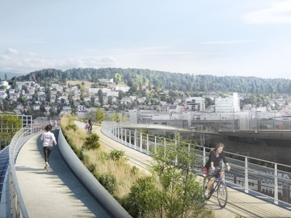 Eine neue Velobrücke verbindet die Stadtkreise 4 und 5 in Zürich.