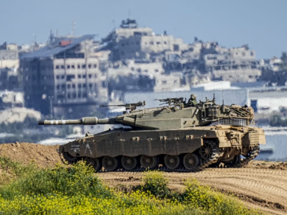 Israelischer Panzer an der Grenze zum Gazastreifen (März 2024)