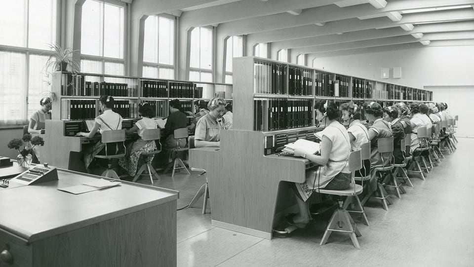 Telefonistinnen in der Shilpost, 1948