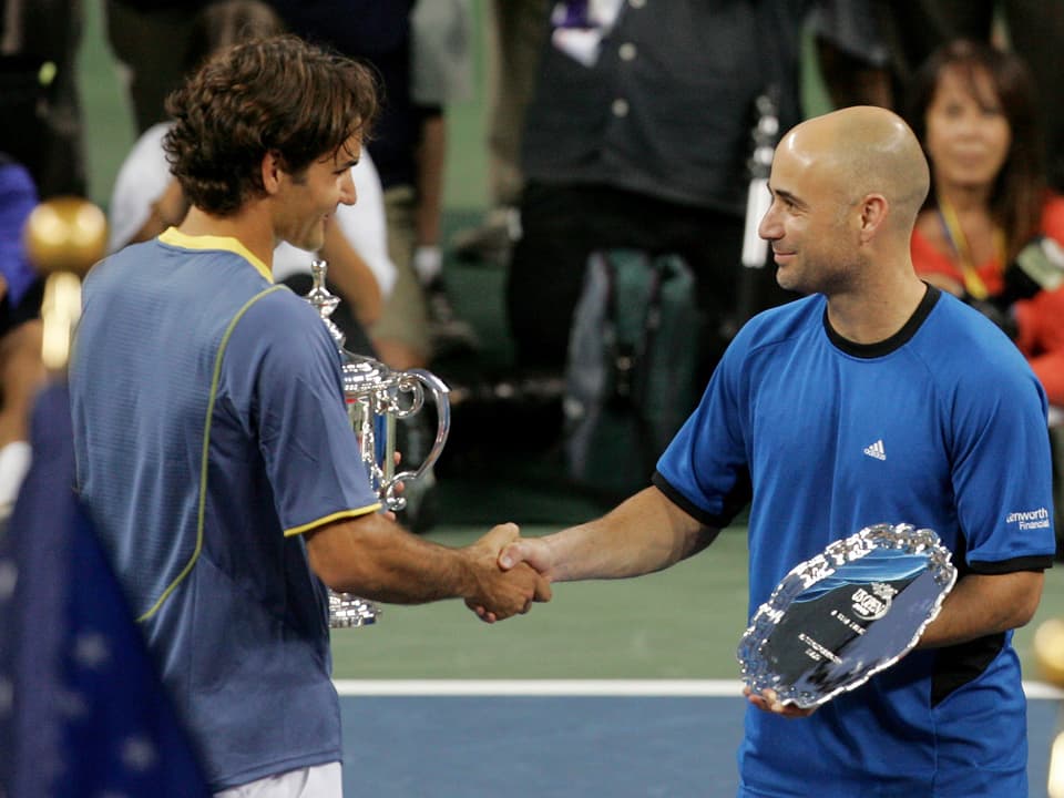Roger Federer und Andre Agassi