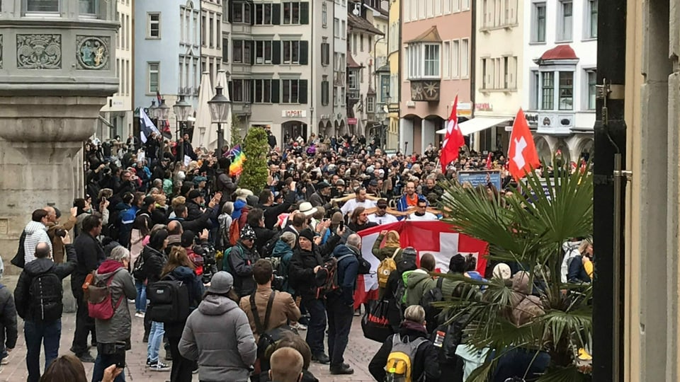 Demonstranten in Schaffhausen