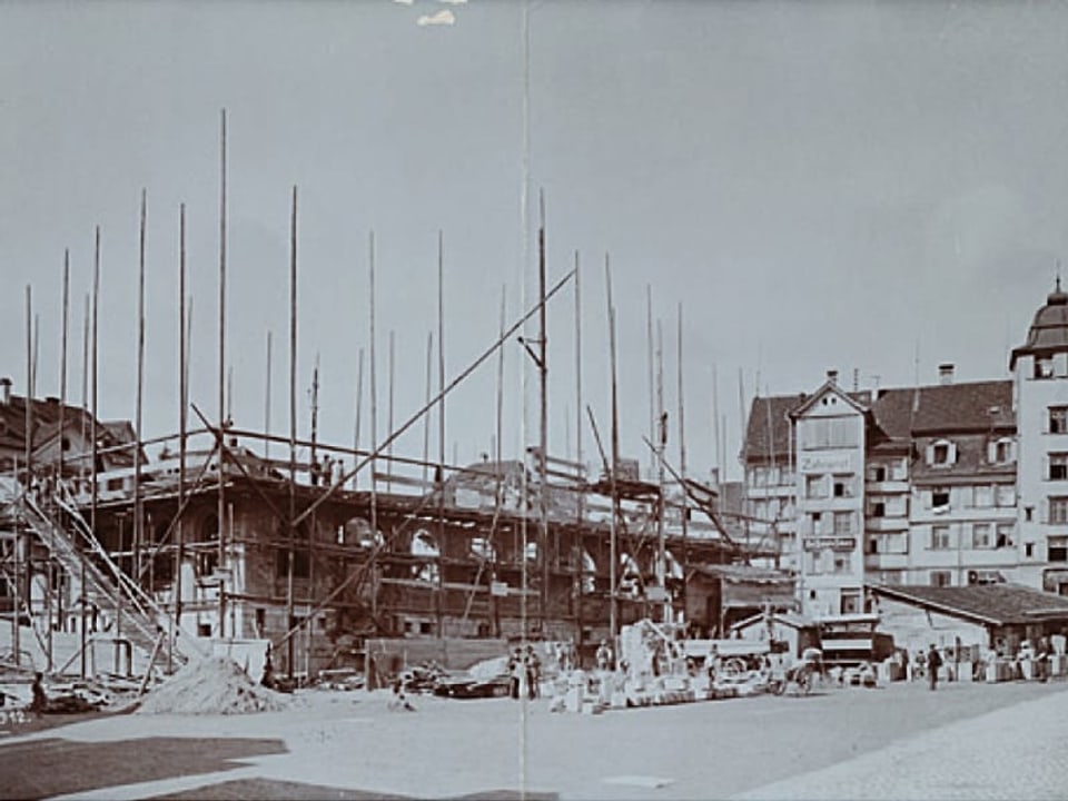 Bau des Herisauer Regierungsgebäudes zwischen 1912 und 1914. 