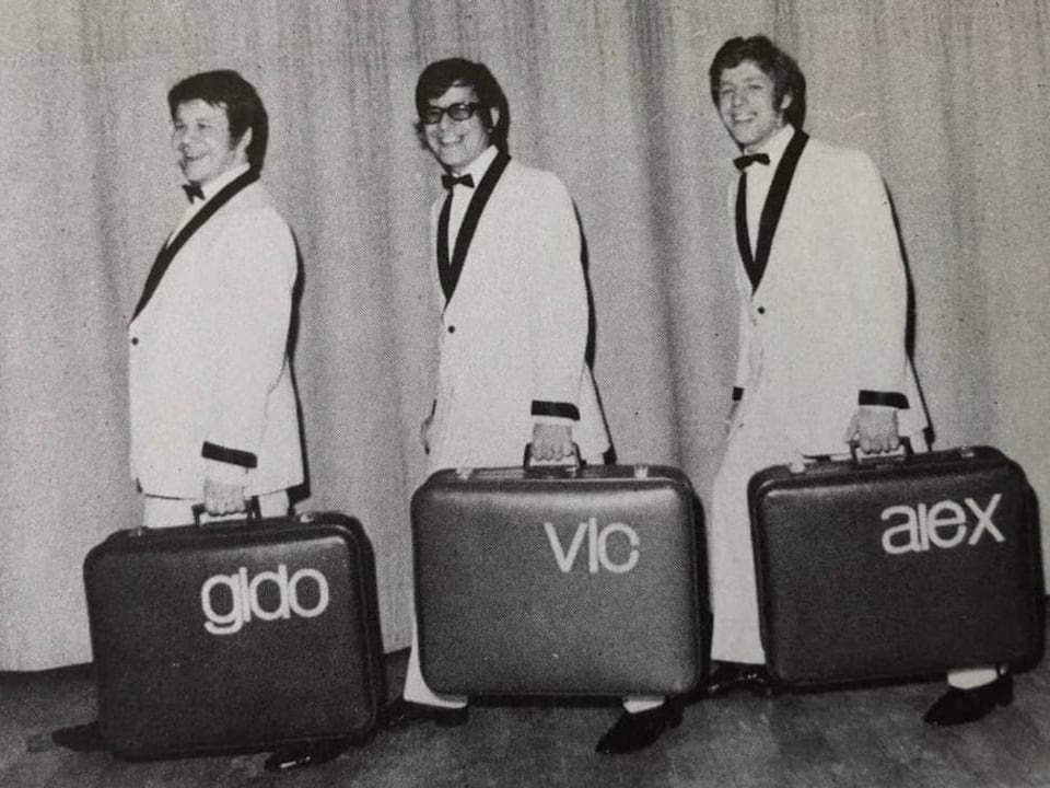 Drei Männer mit Koffer