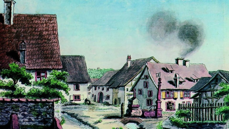 Riehener Dorfbrunnen um 1780