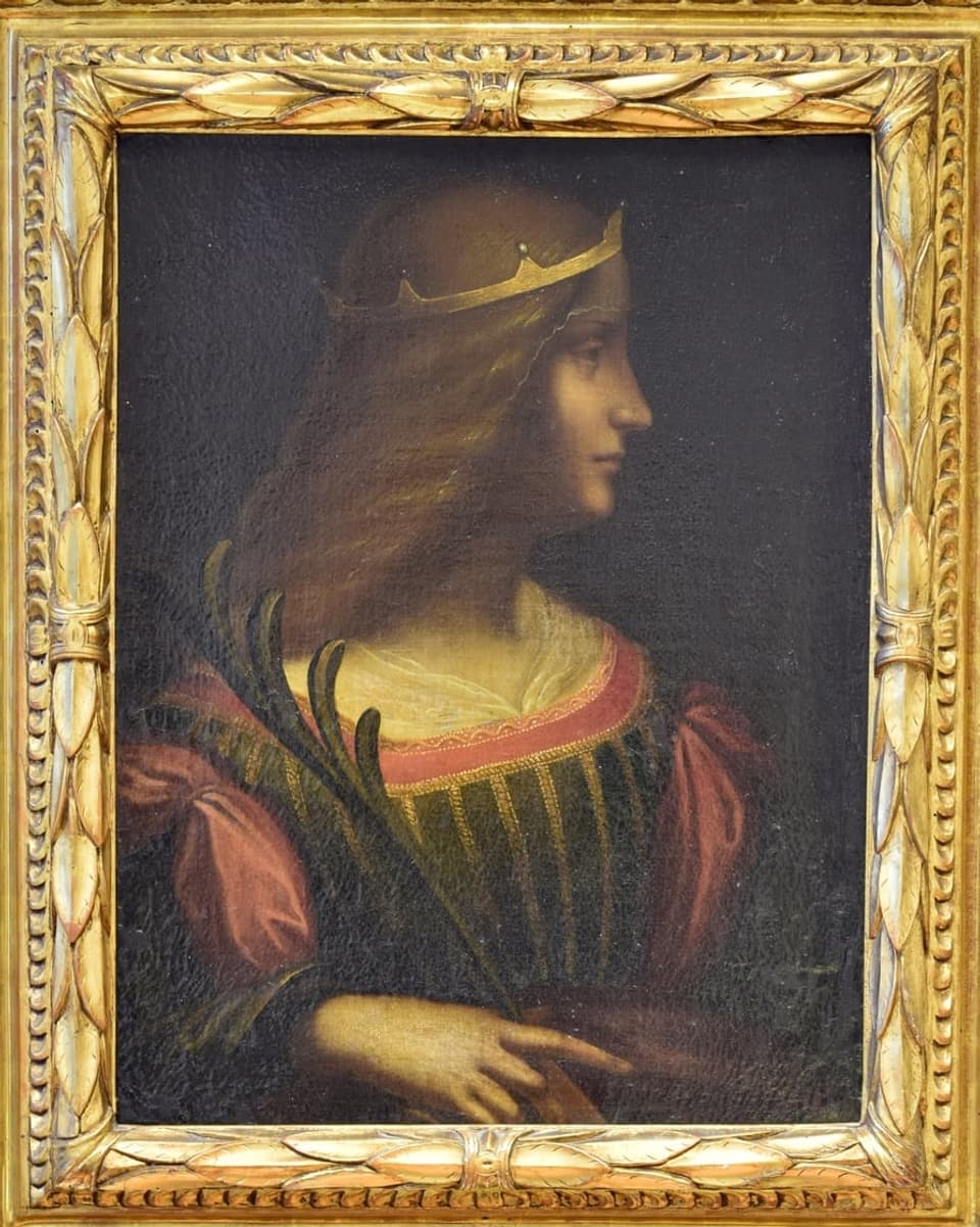 Eine Malerei einer Frau im Profil.