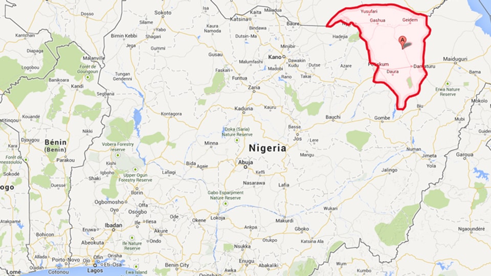 Karte von Nigeria.