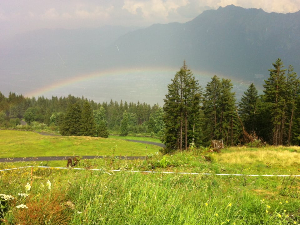 Ein Regenbogen auf der Alp.