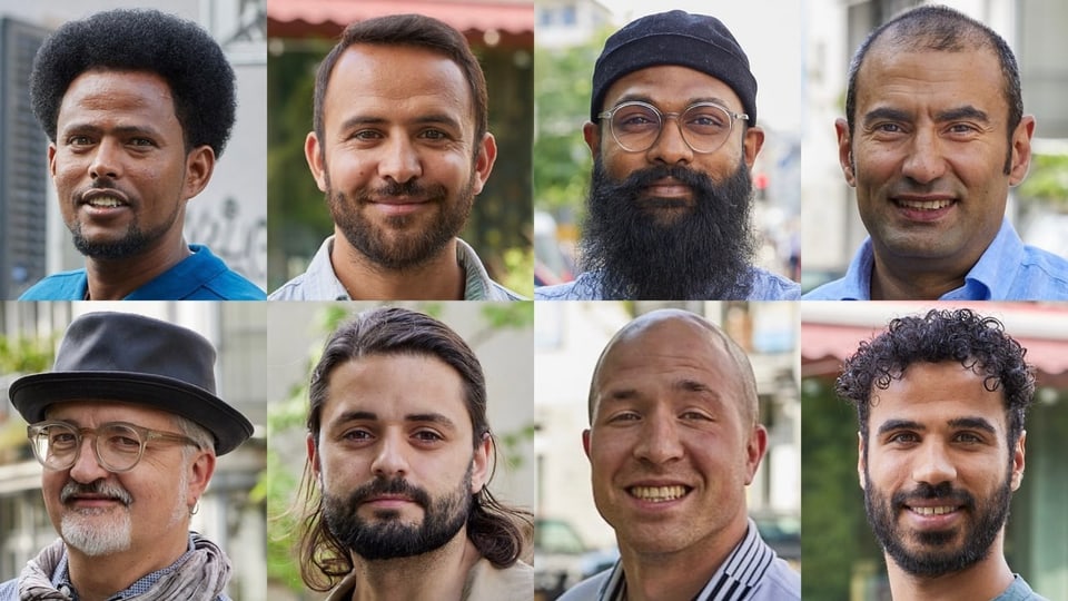 Die acht interkulturellen Gewaltberater sind mit Foto aufgeführt. 