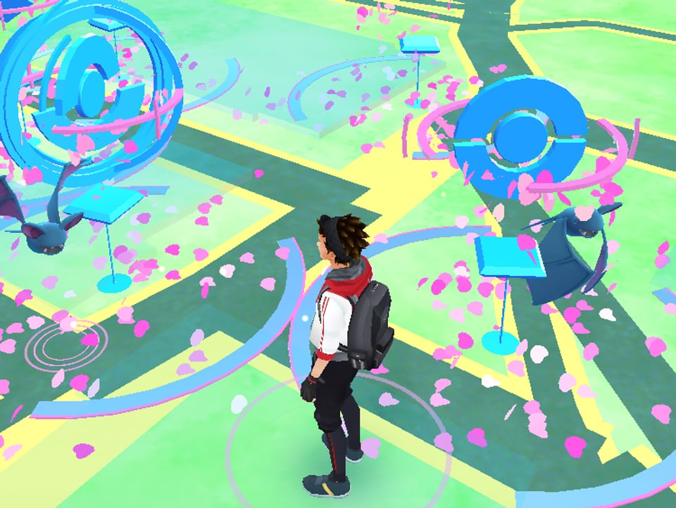 Eine Bildschirmaufnahme zeigt den Casinoplatz in der Welt von «Pokémon Go».